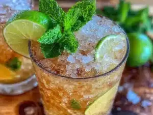 Non-Alcoholic Mint Julep Mocktail with Ginger Beer
