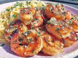 One-Pan Honey Lemon Garlic Shrimp with Angel Hair Pasta