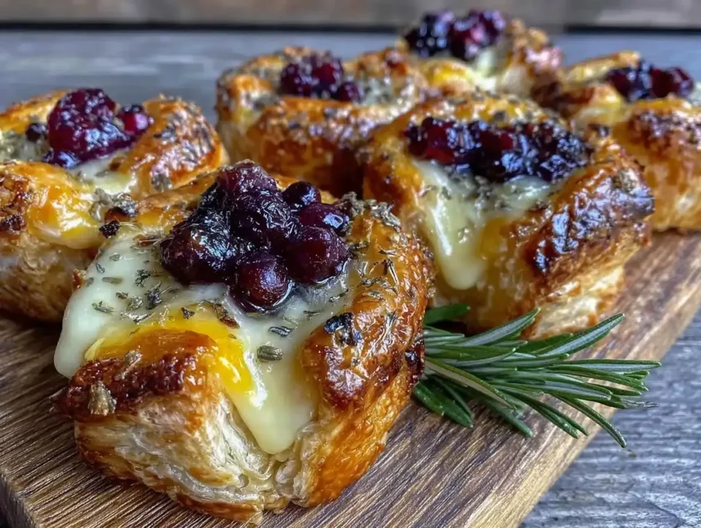 puff pastry brie cups cranberry rosemary