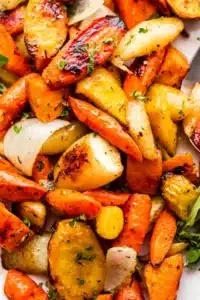 Roasted Sweet Potatoes with Parsnips and Carrots