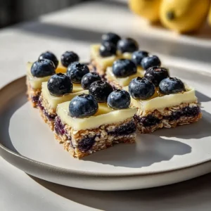 No Bake Blueberry Lemon Oat Bars