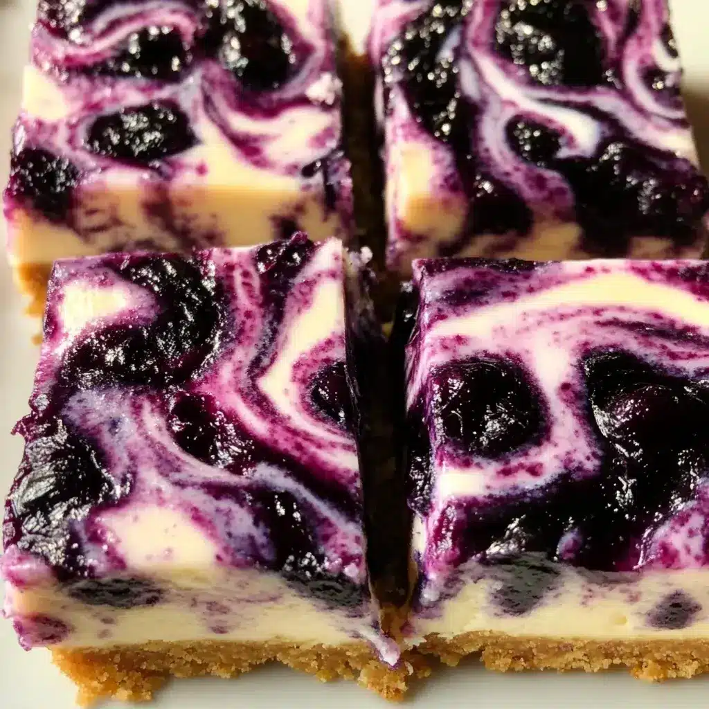 Blueberry Swirl Cheesecake Bars