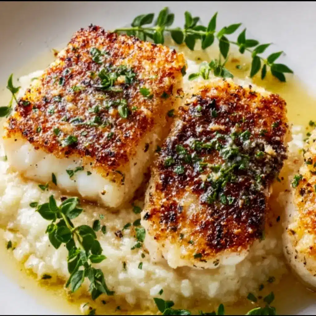 Broiled Halibut with Parmesan Butter Topping