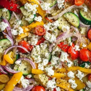 Colorful Vegetable Skillet with Feta