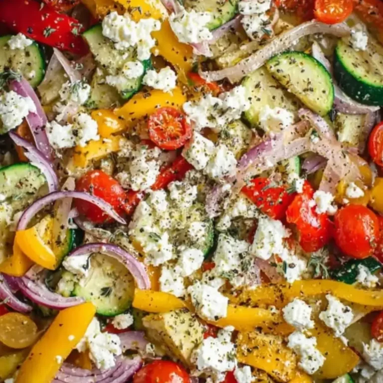 Bunte Gemüsepfanne mit Feta