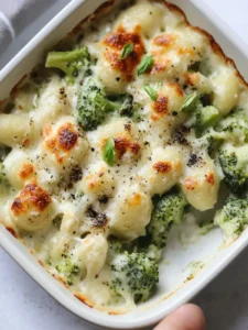Cheesy Baked Broccoli Gnocchi