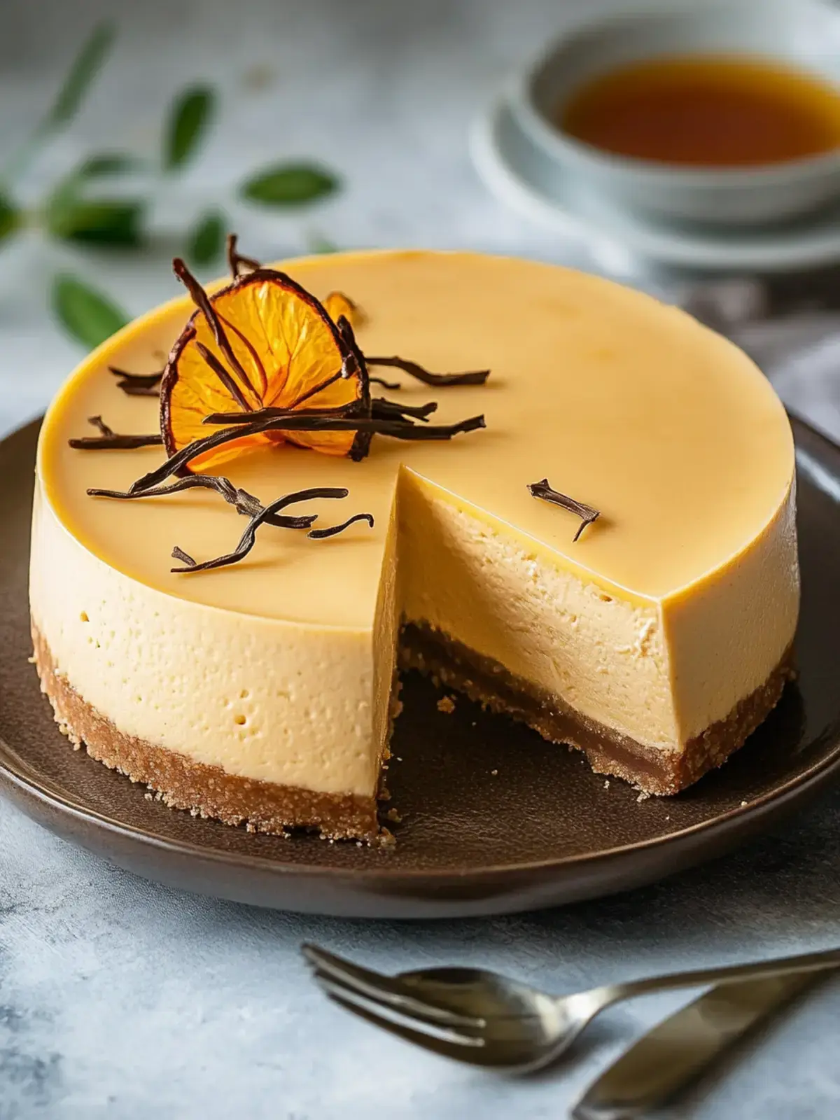 Chilled No-Bake Thai Tea Cheesecake