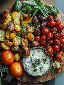 Classic Mediterranean Roasted Vegetables with Creamy Tzatziki
