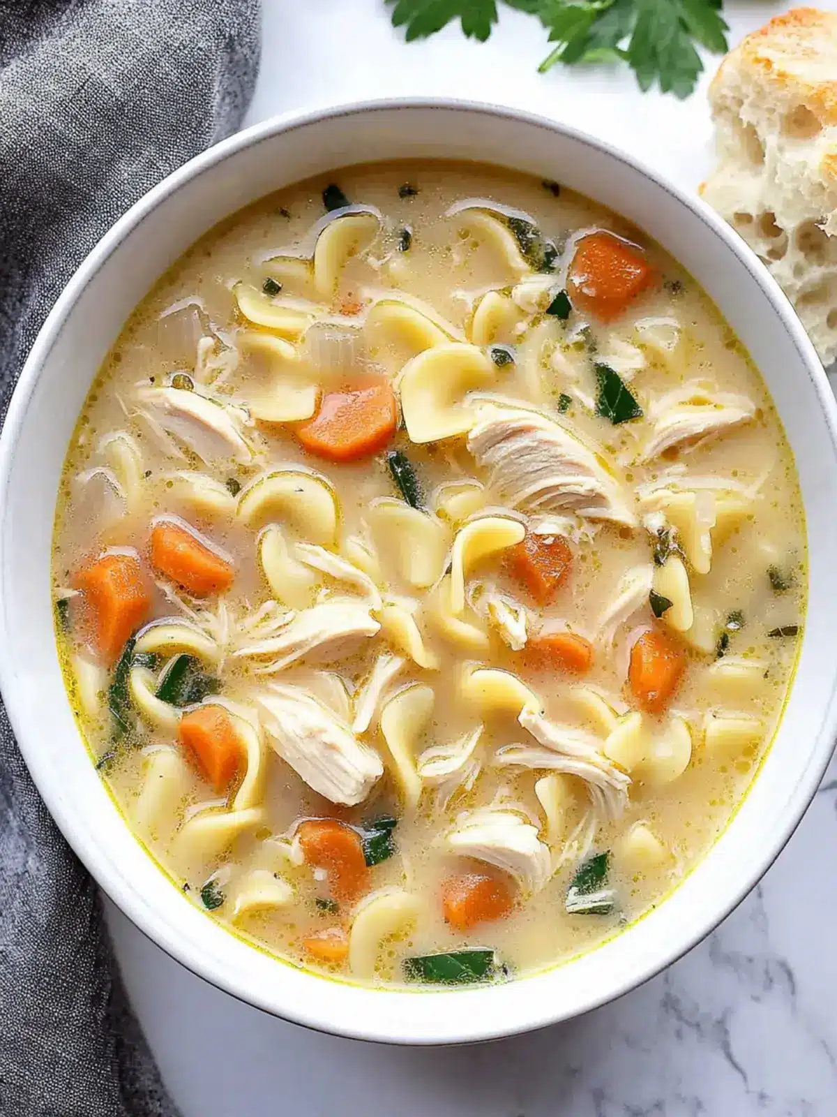 Creamy Tuscan Chicken Noodle Soup