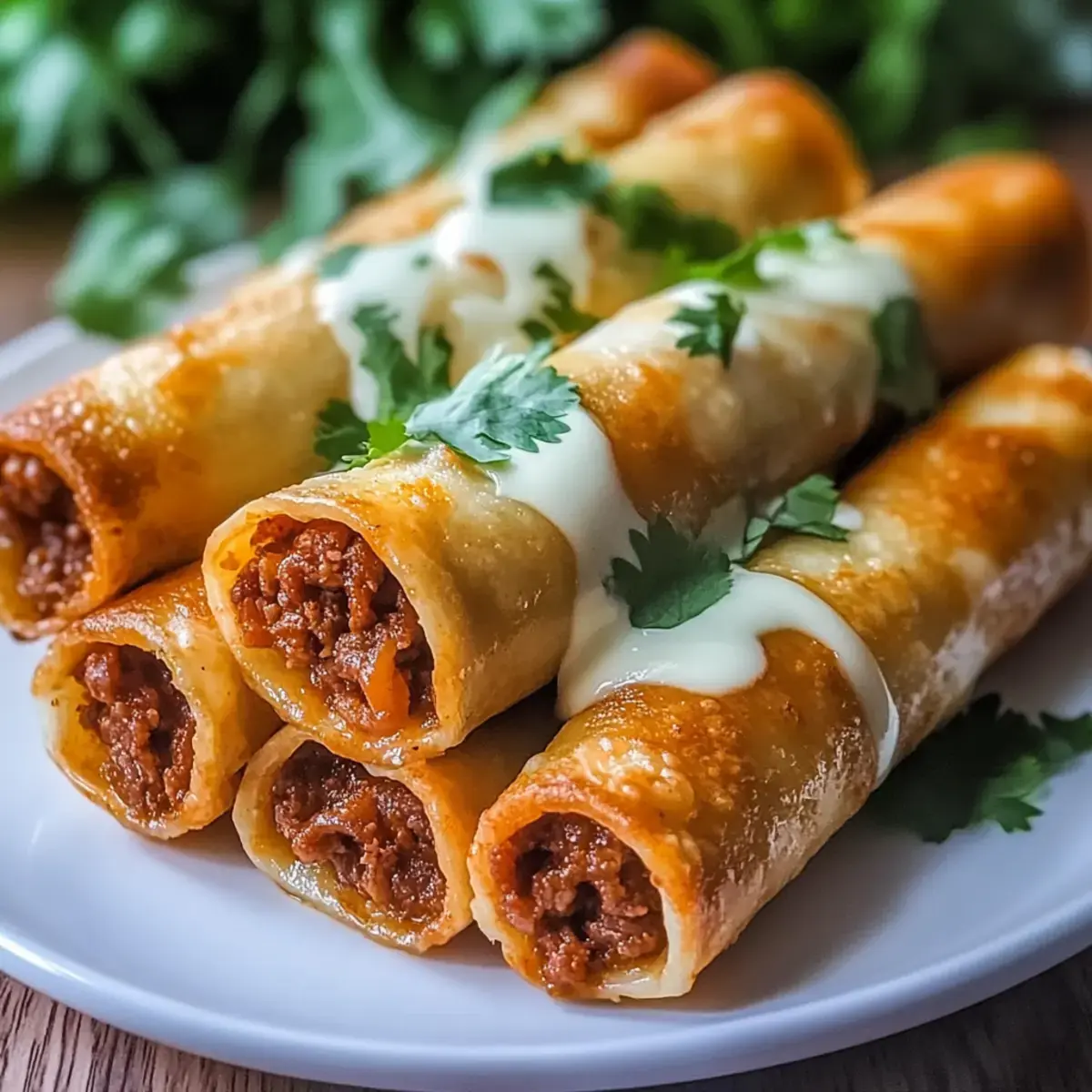 Crispy Cheesy Beef Taquitos