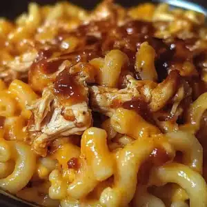 Crockpot BBQ Chicken Mac and Cheese