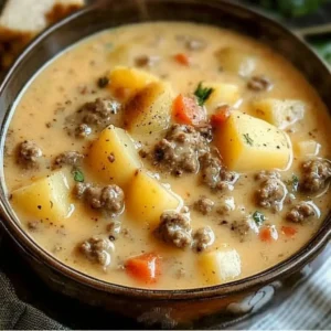 Crockpot Creamy Potato & Hamburger Soup