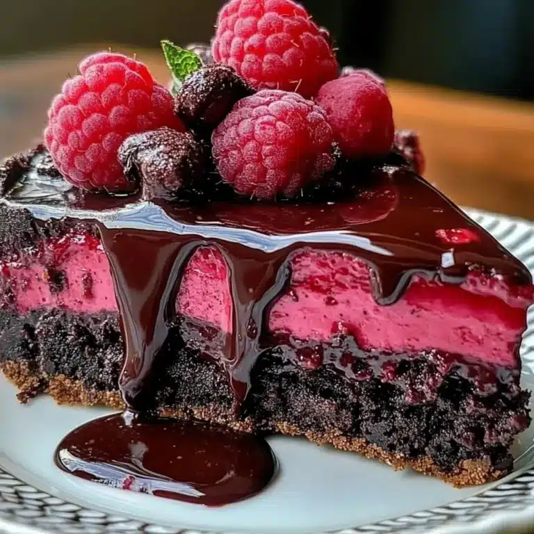 Dark Chocolate Raspberry Cheesecake