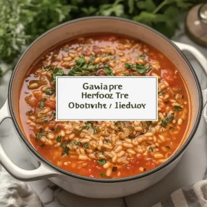 Garden Herb Tomato Rice Soup