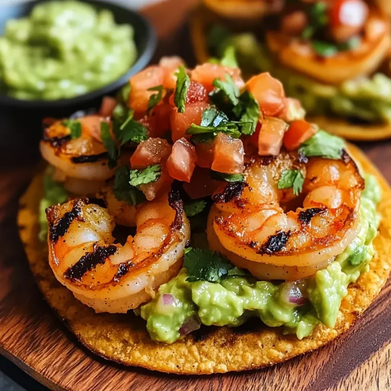Grilled Shrimp Tostadas with Guacamole Pico de Gallo
