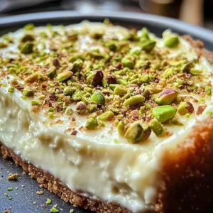 Heavenly Pistachio White Chocolate Cheesecake