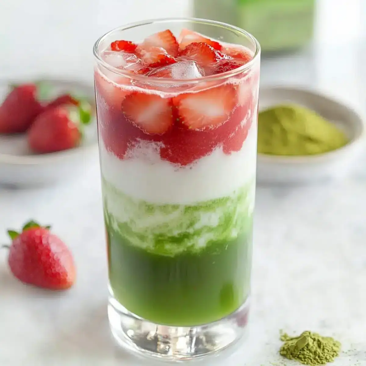 Iced Strawberry Matcha Latte