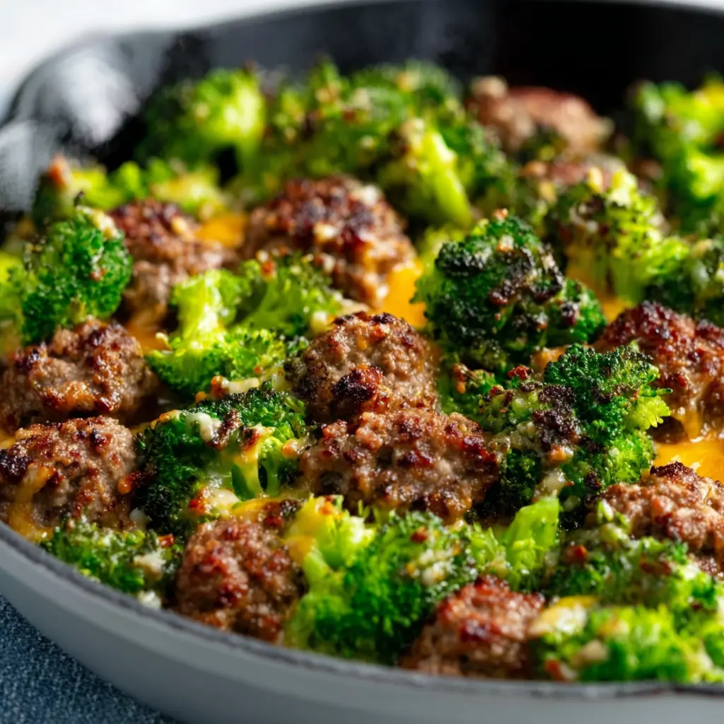 Keto Hamburger Broccoli Skillet