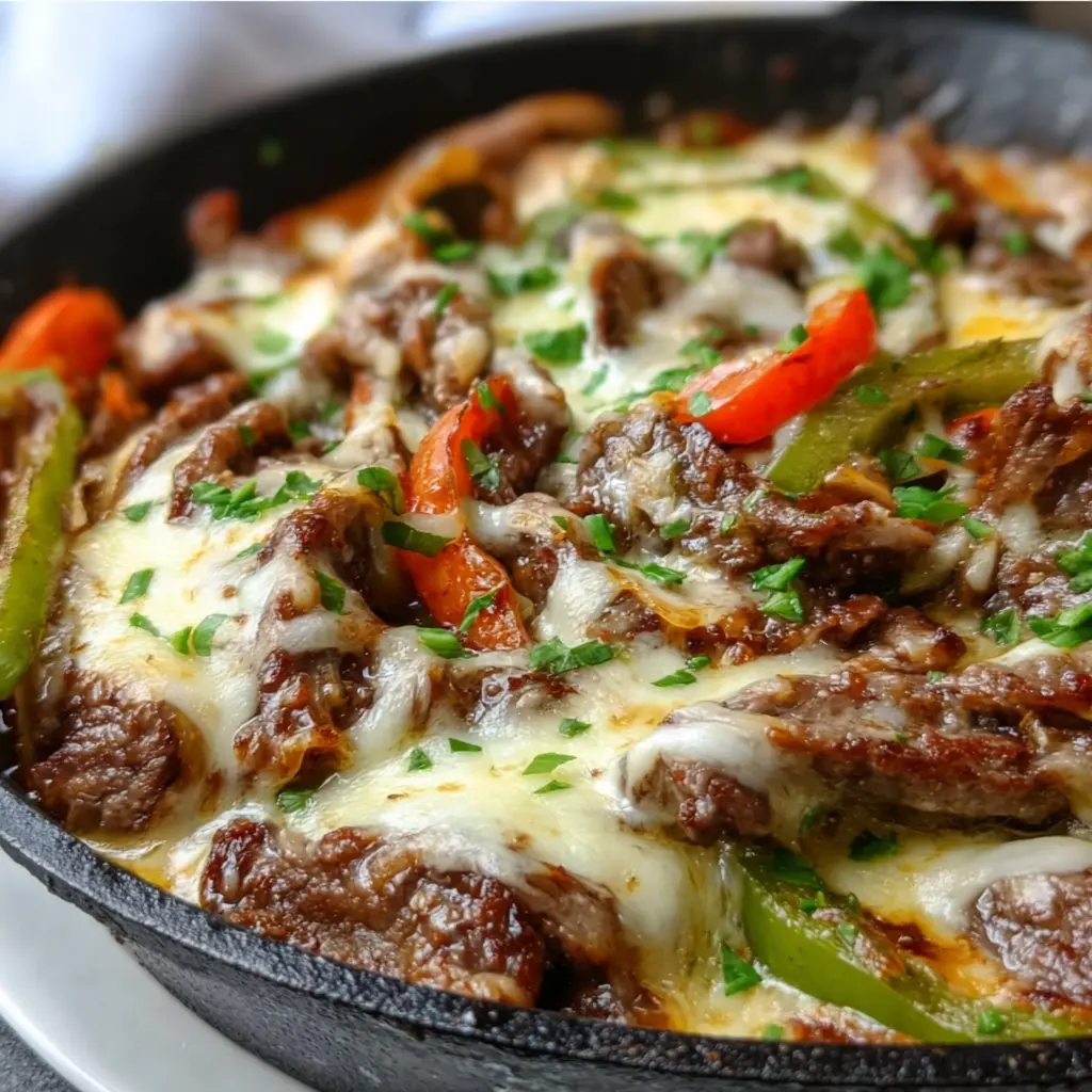 Keto Philly Cheesesteak Skillet