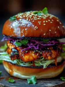 Korean BBQ Chicken Sandwich with Cabbage Slaw