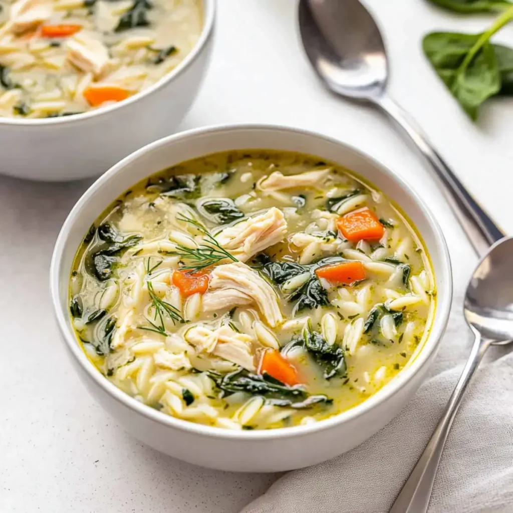 Lemon Chicken Orzo Soup