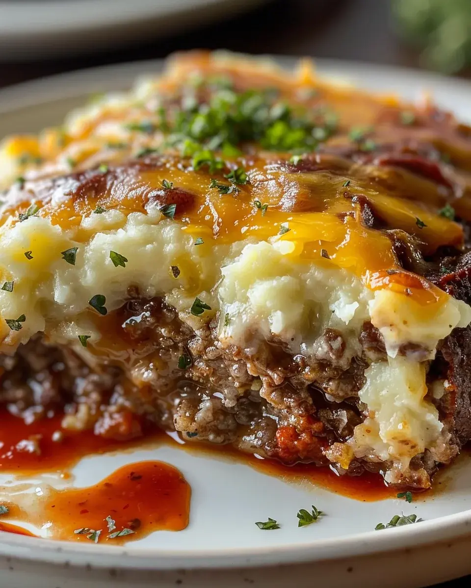 Meatloaf with Mashed Potatoes and Cheese Recipe