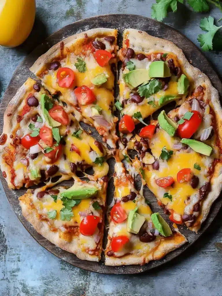Mexican pizza with refried beans