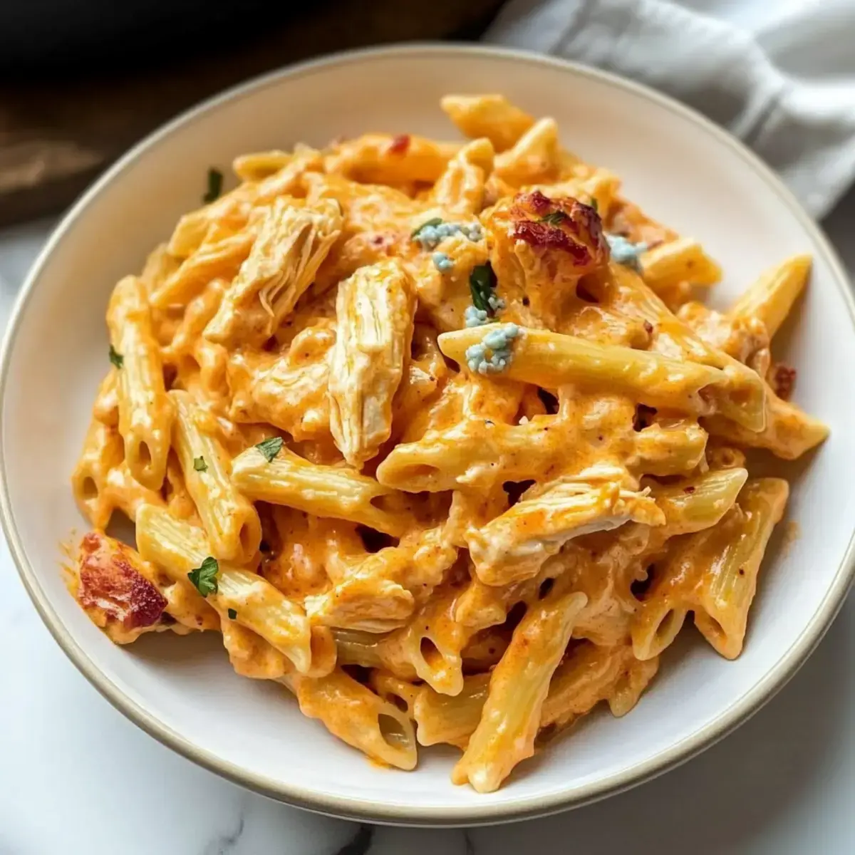 One Pot Buffalo Chicken Pasta