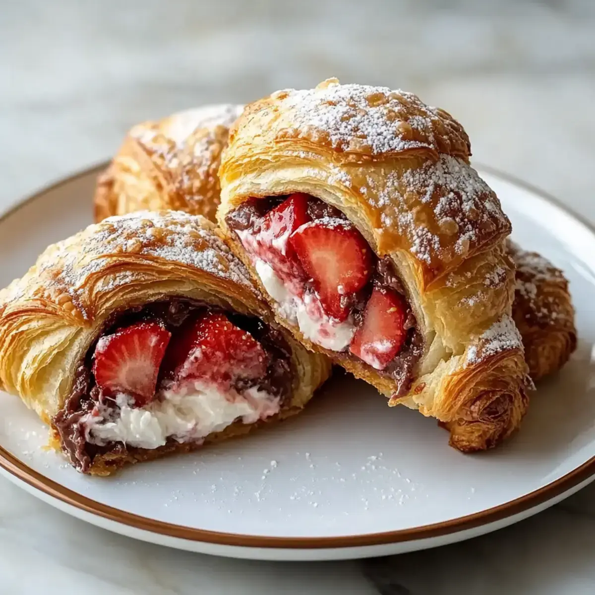 Strawberry Nutella Stuffed Croissant Rolls