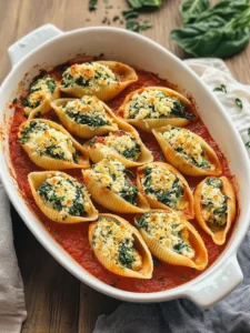 Tofu Ricotta Stuffed Shells with Spinach