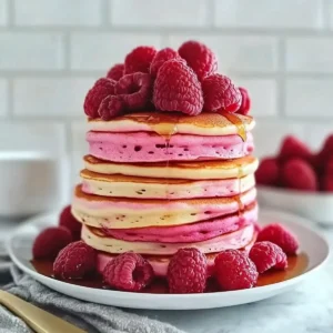 Vibrant Pink Ombre Pancakes