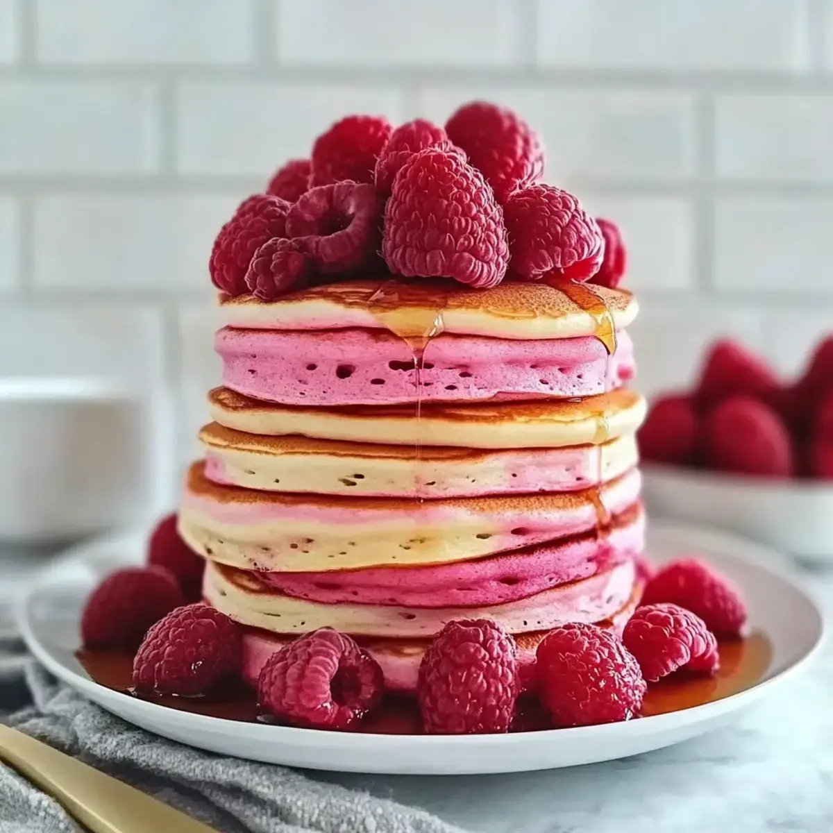 Vibrant Pink Ombre Pancakes