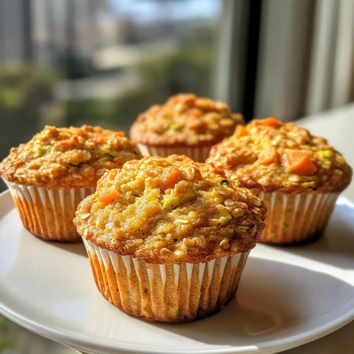 Zucchini Carrot Oatmeal Muffins