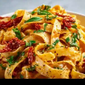 Creamy Sun Dried Tomato Pappardelle