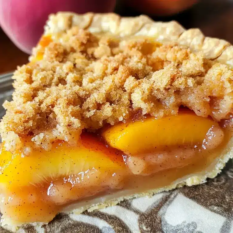fresh peach pie with crumb topping