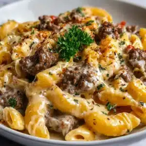 High Protein Creamy Beef Pasta