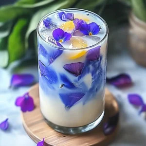 Iced Butterfly Pea Flower Tea Latte
