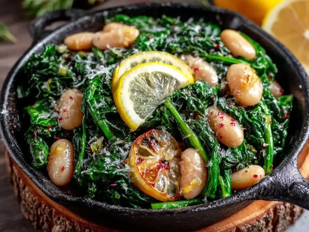 one skillet kale and white bean sauté