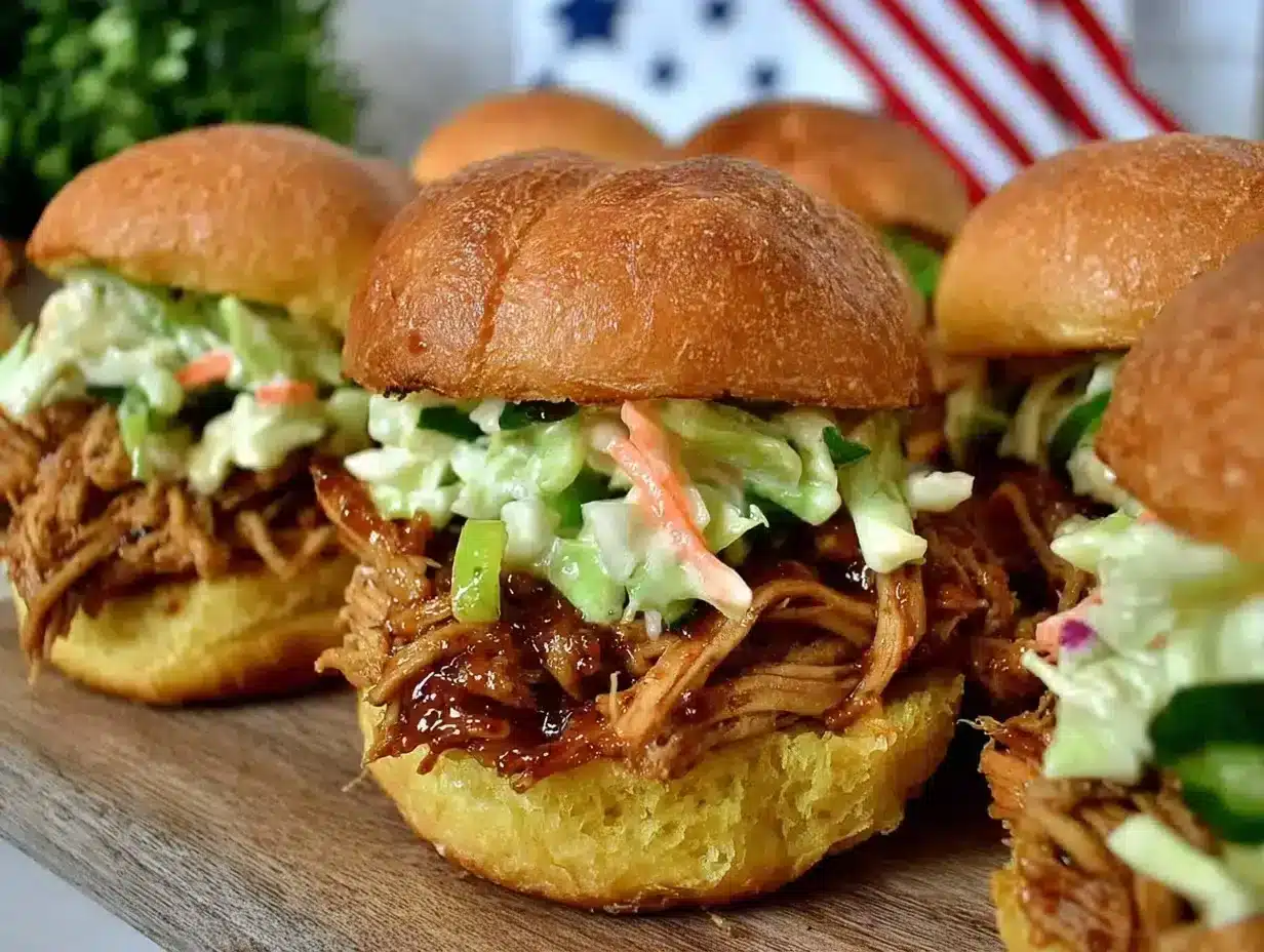 smoky BBQ pulled chicken sliders